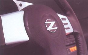 Steering-wheel spokes were among the many aluminum accents inside the 350Z.