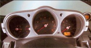 The main gauges were housed in a binnacle that adjusted vertically with the steering column.