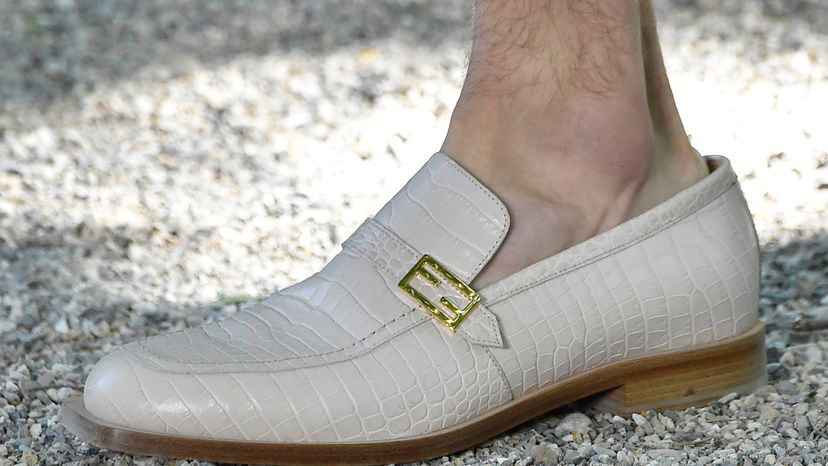 white loafer without socks