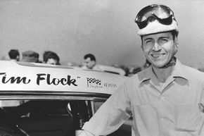 Tim Flock wins the NASCAR Grand National race on the Daytona Beach Road course on Feb. 27, 1955. This was after he ditched Jocko Flocko.