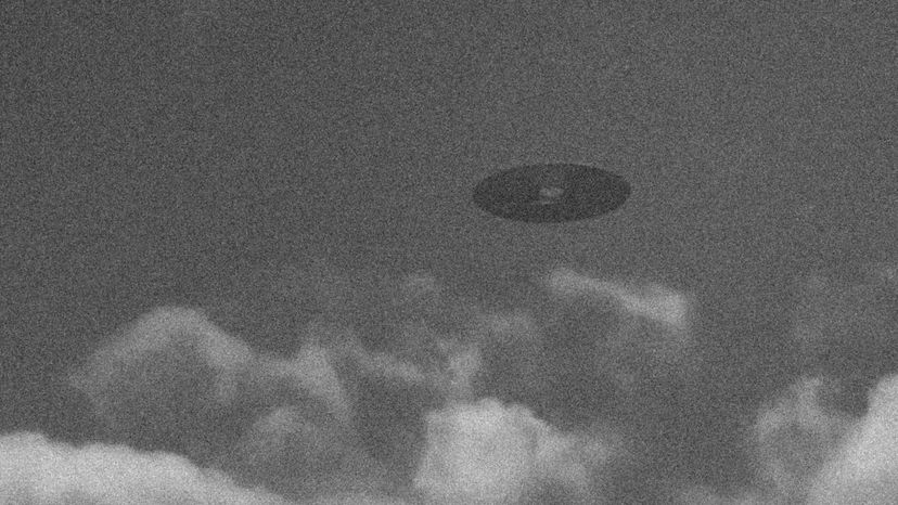A ufo in the shape of a Saucer