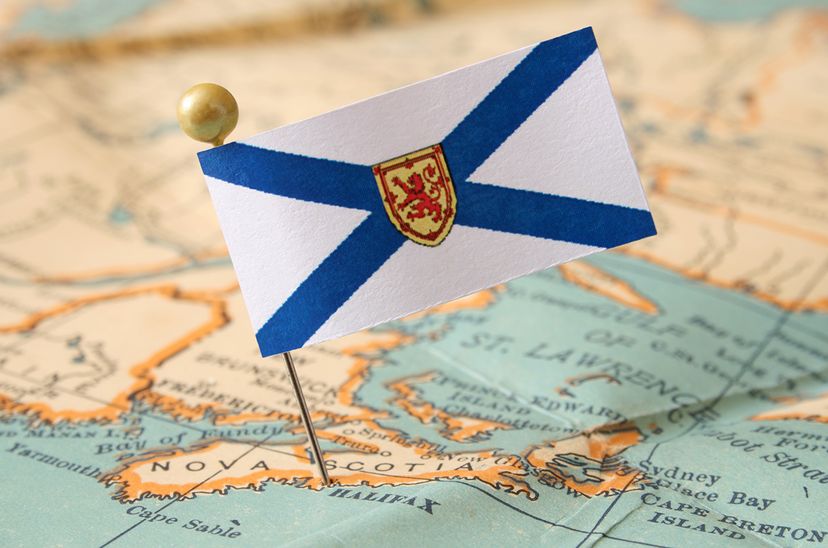 nova scotia flag pin on map