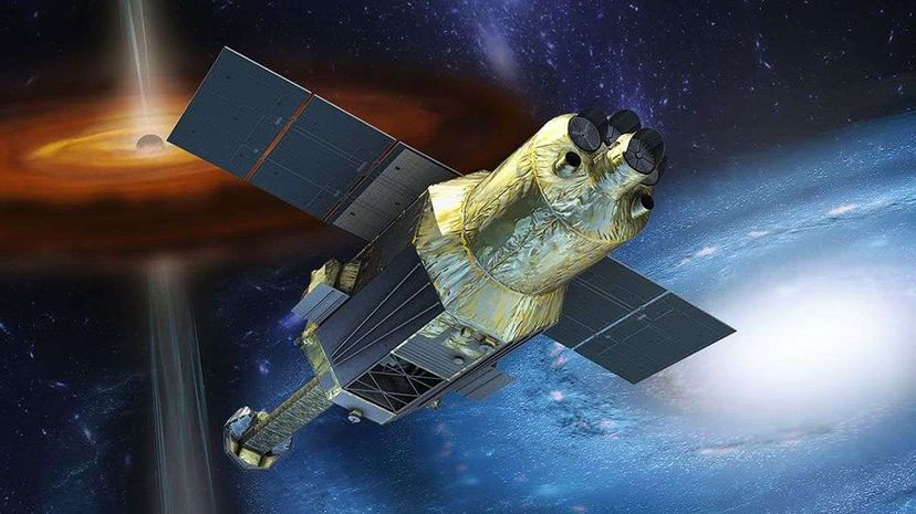 An artist's rendering of the Hitomi satellite. JAXA