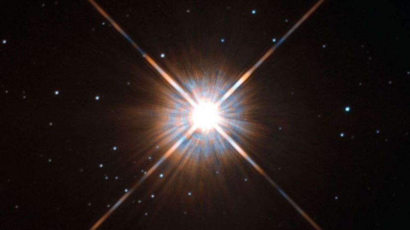 Even though Proxima Centauri, the nearest star to us, shines brightly in this picture that Hubble snapped, we can't see it with the naked eye. ESA/Hubble & NASA