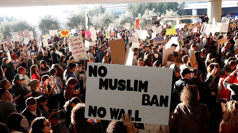 protestors, Muslim Ban, San Francisco airport
