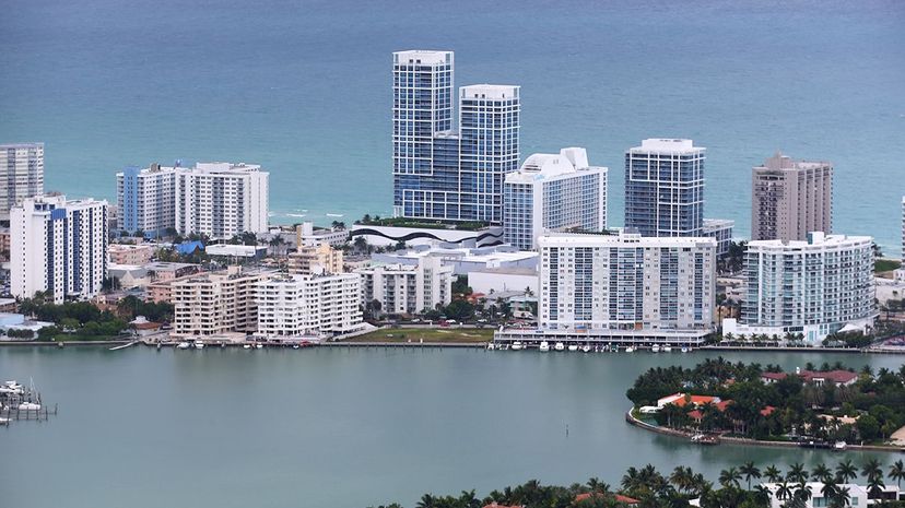 Waterfront condos in Miami house thousands of residents; what cities will they move to when rising sea levels force their displacement? Joe Raedle/Getty Images