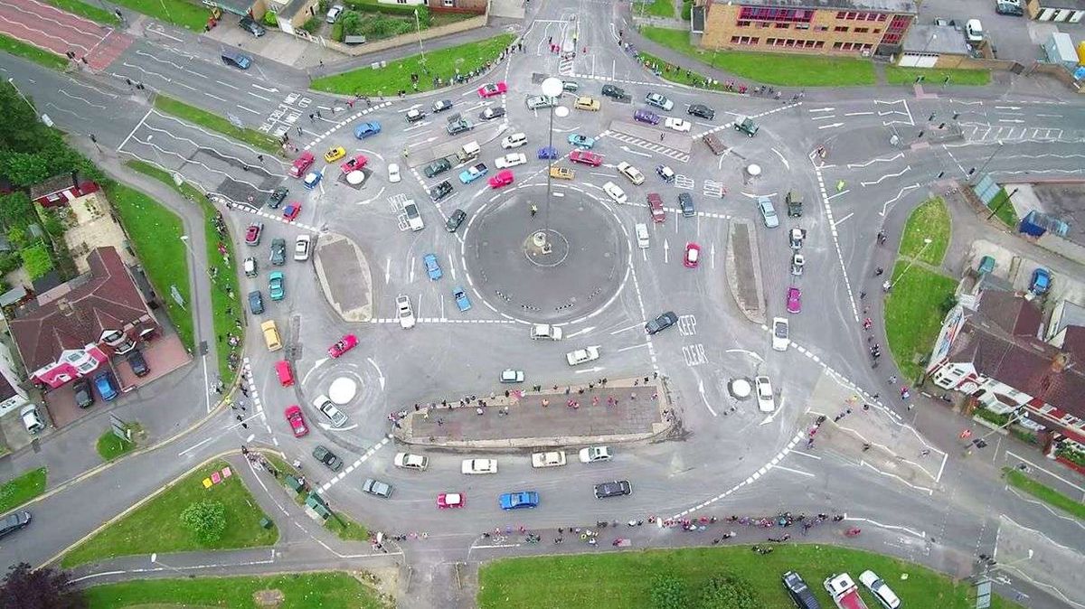 See the Swirling Glory of Britain's 7Circle Magic Roundabout