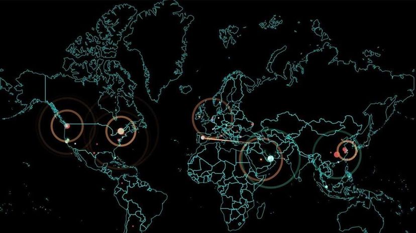 上面的地图是来自挪威公司,一家保安公司跟踪实时网络攻击发生在特定时刻的世界。周五,这些袭击是发生沿美国东海岸的图片HowStuffWorks的挪威公司地图18新利最新登入”width=