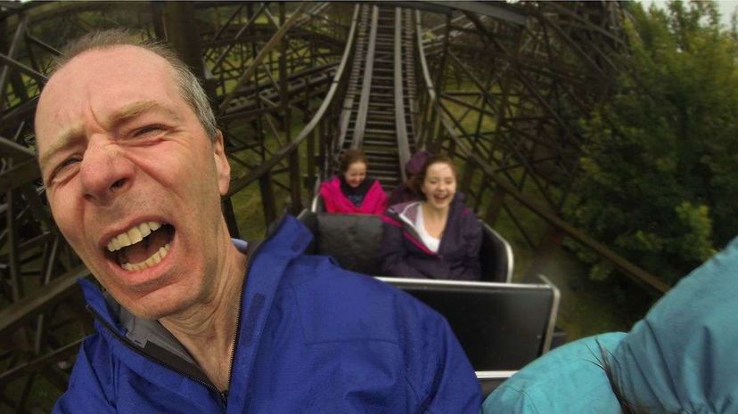 Is he having fun on a roller coaster, passing a kidney stone or both? Christopher Murray/EyeEm/Getty Images