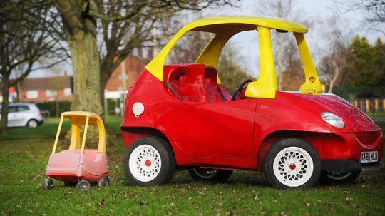 Adult-size Cozy Coupe Ready for the Road