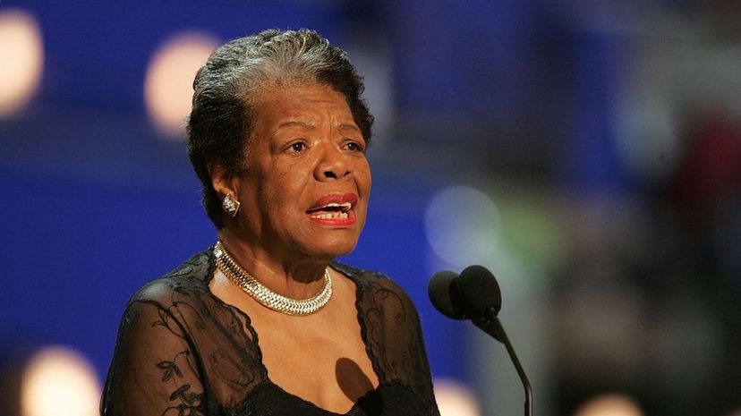 Poet and activist Dr. Maya Angelou addresses the Democratic National Convention in Boston 2004. Matthew J. Lee/The Boston Globe via Getty Images