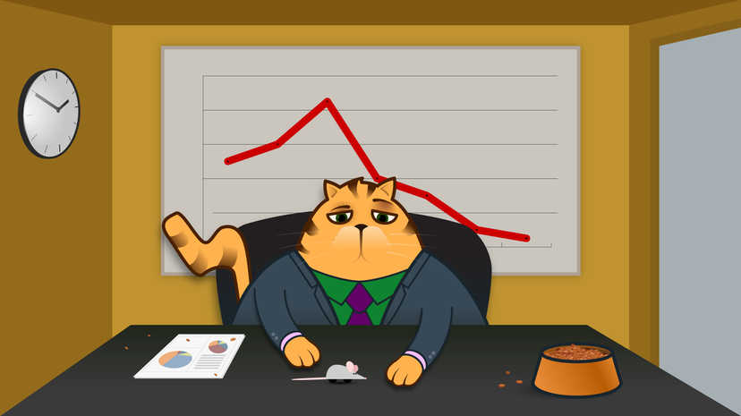 Cat boss illustration