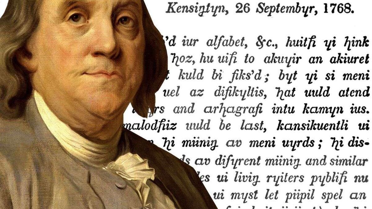 Benjamin Franklin's Phonetic Alphabet (1768)