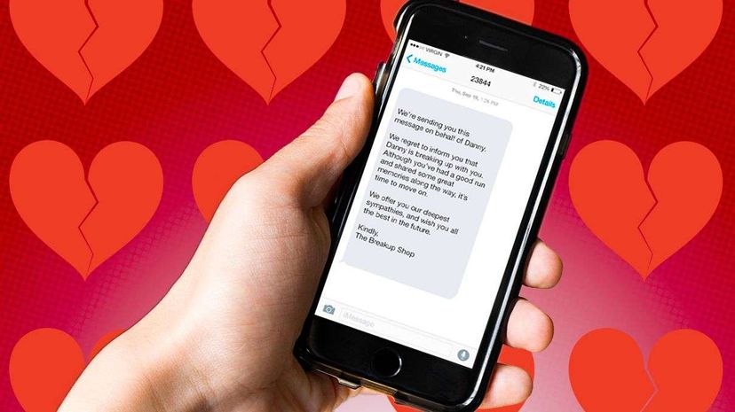 Here's a sample of a text The Breakup Shop will send your former loved-one to let them know it's over. Kinda cold, huh? Breakup Shop/HowStuffWorks