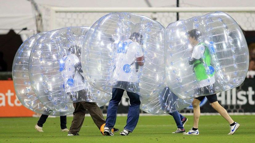 Bubble soccer showed up at half-time during a MLS match between Orlando City and D.C. United at RFK Stadium in Washington D.C.  Tony Quinn/Icon Sportswire/Corbis