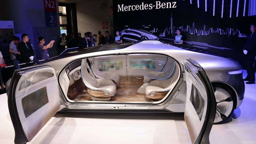 A driverless car designed by Mercedes-Benz on display at the Consumer Electronics Show in Shanghai in May 2015. STR/AFP/Getty Images