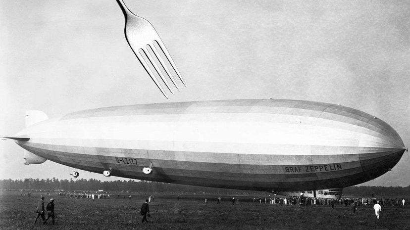 The German-made Graf Zeppelin was named after the father of these massive balloons, Ferdinand Zeppelin (watch the video below for more info on him).  Hulton-Deutsch Collection/Corbis