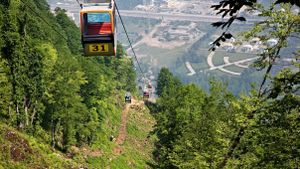 cable car, Ramsar, Iran, Caspian Sea