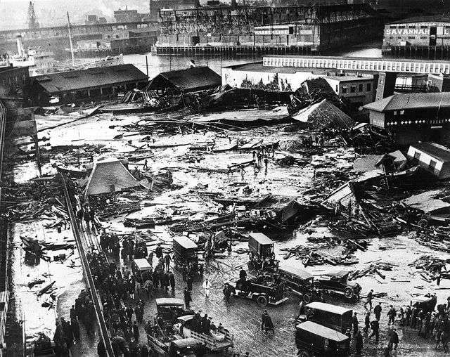 The aftermath of the Boston Molasses Flood