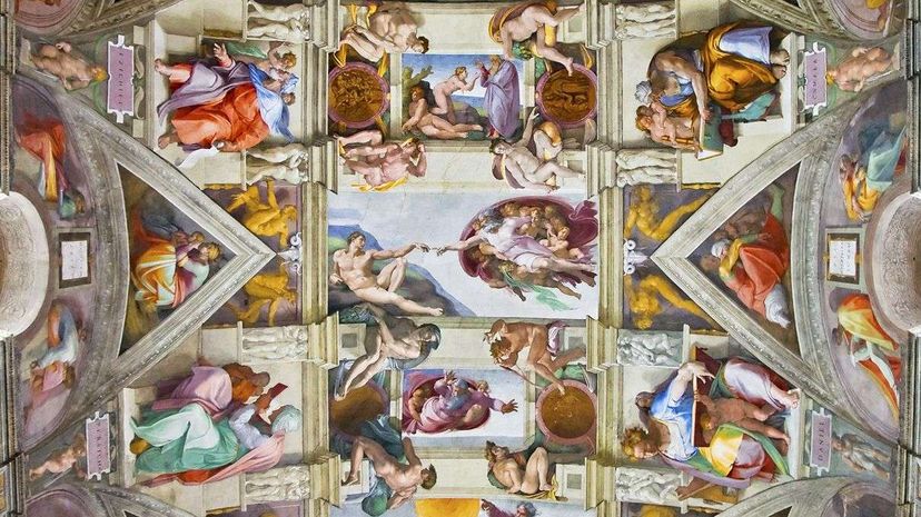 A new examination of Michelangelo Buonarotti's Sistine Chapel ceiling frescoes suggests hidden references to female anatomy. Michel Falzone