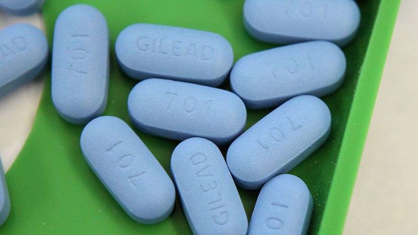 Truvada (brand name for pre-exposure prophylaxis or  PrEP pills) sit on a tray. PrEP pills are shown to be effective at preventing HIV. Justin Sullivan/Getty Images