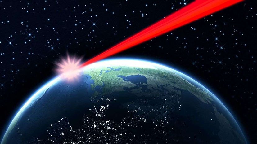 A laser beam based on Earth or placed in orbit could obscure the transit of Earth from prying alien eyes. Loops7/Bethany Clarke/Getty