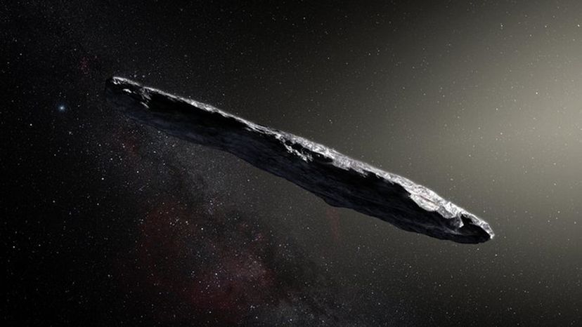 An artist's impression of the comet visitor 'Oumuamua