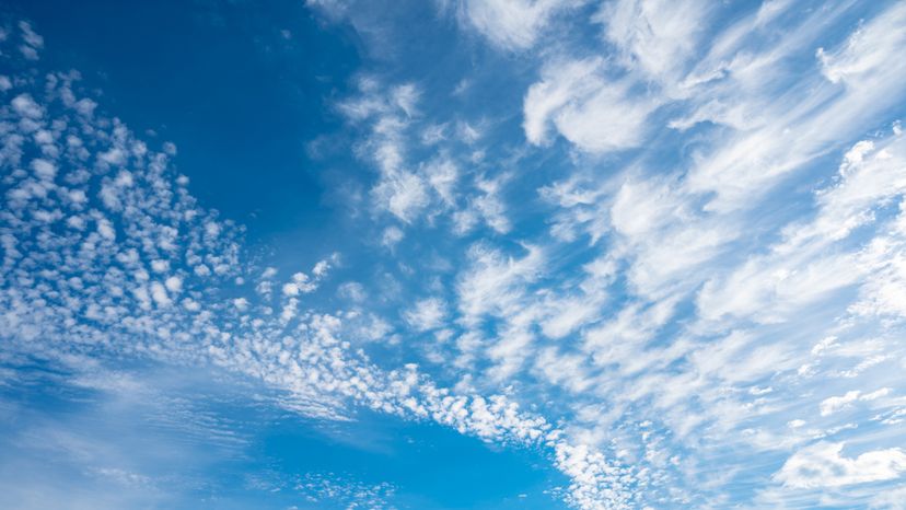 A clear sky with thin clouds.