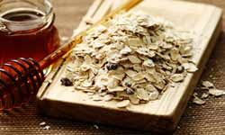 Oatmeal and honey for beauty treament.