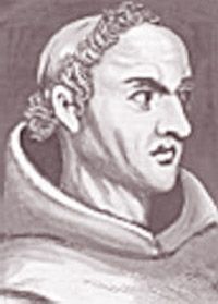 Portrait drawing of William of Occam.