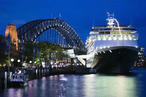 A cruise ships sails in Australia's New South Wales harbor. See a cruise gone wrong in pictures of the Titanic.