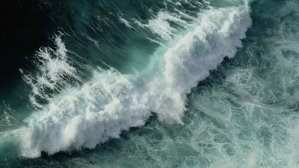 Surfing waves in nature's watery outdoors.