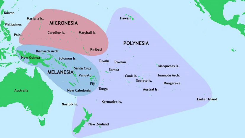 Australia, Melanesia, Micronesia and Polynesia