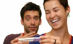 woman, man, pregnancy test