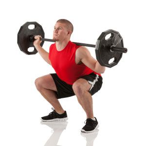 weightlifter performing a squat lift