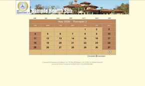 A sample schedule calendar view based on a Web service provided by Net Appointment. ­