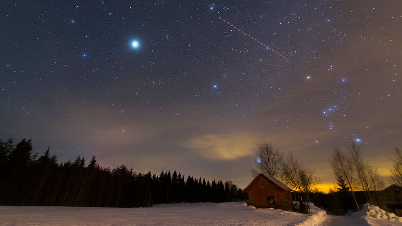 夜空，流星淋浴，猎户座“width=