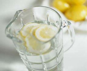 A pitcher of lemon water.&nbsp;