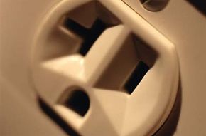 A close-up of an electrical socket.&nbsp;