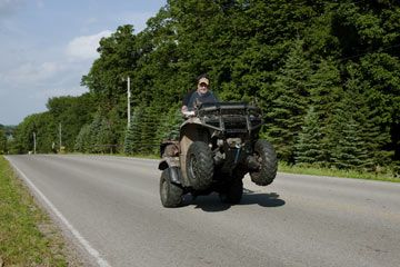 Driving outdoors for an adventurous speed experience.