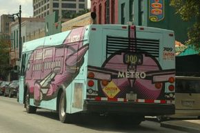 Capital Metro is Austin's bus system -- rides cost just 50 cents within the downtown business district.