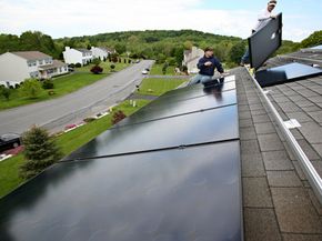 Solar panels on the roof