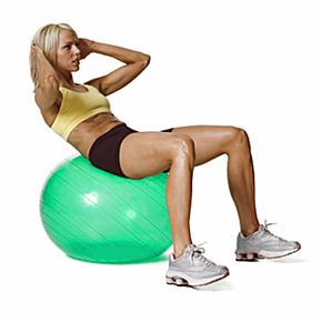 Woman with an exercise ball