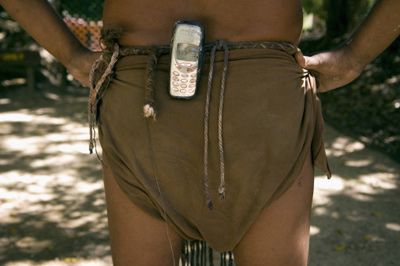 cell phone on loin cloth