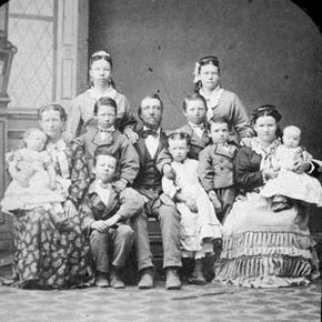 While this Mormon family from the 1890s still practiced polygamy, the LDS church banned all new plural marriages in 1889.