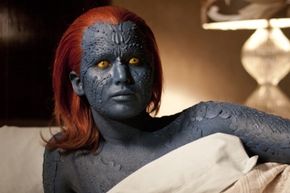 Jennifer Lawrence poses as Mystique in "X-Men: First Class."