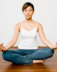 woman doing yoga