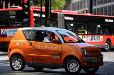 orange electric car