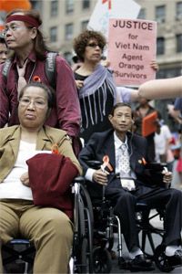 Vietnamese civilians exposed to Agent Orange and others head to U.S. court in June 2007 in New York.