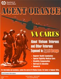 A U.S. Department of Veteran Affairs poster created to raise awareness about VA programs for vets exposed to Agent Orange. See more bioweapon pictures.